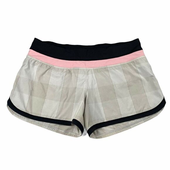 Lululemon Groovy Run Short Dune Gros Gingham Plaid - Picture 2 of 9